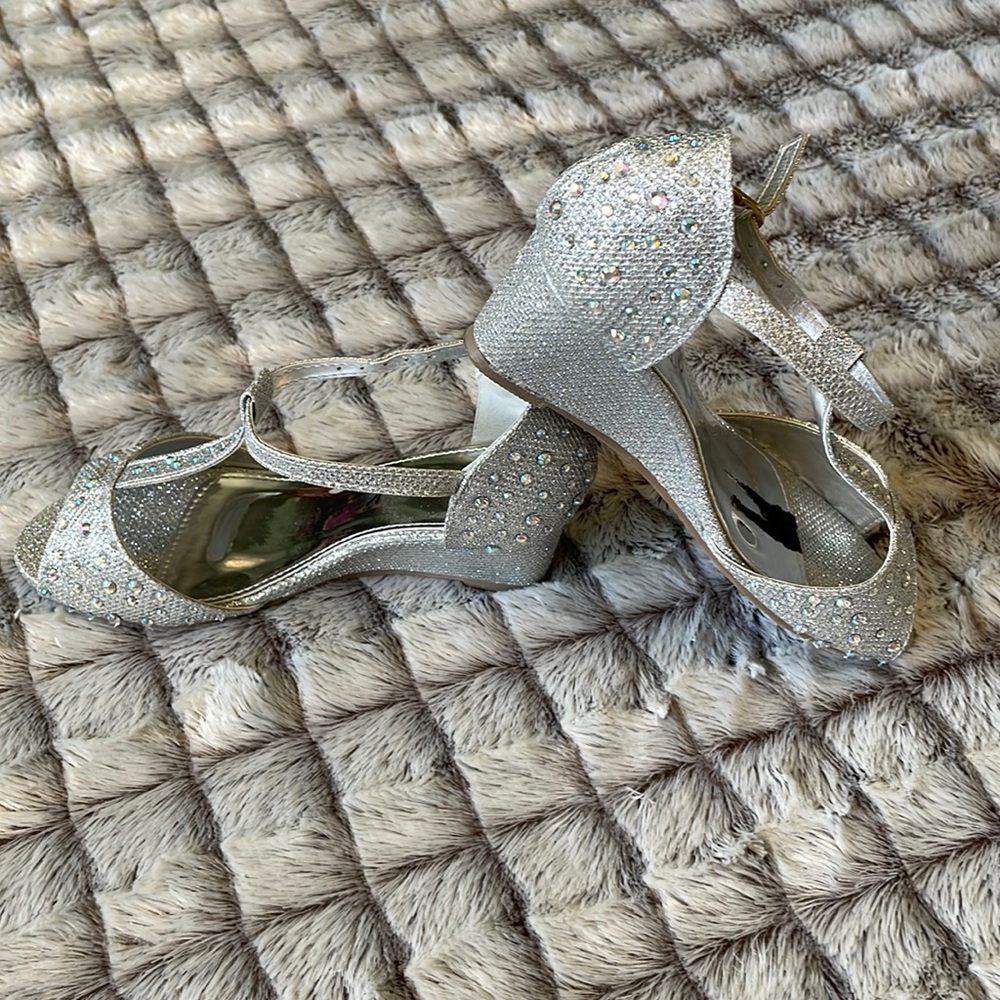 Girls rhinestone wedge